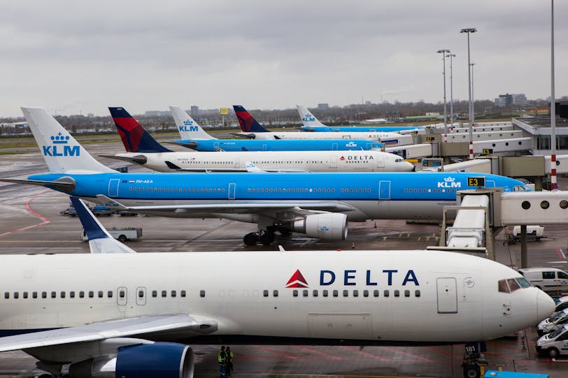 KLM and Delta Airplanes