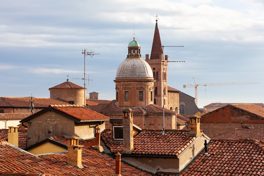 San Domenico Across the Rooftops, Bologna, Italy