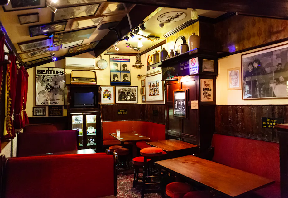 Beatles Table at The Grapes, Liverpool, England