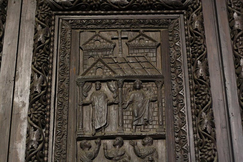 5th-century carved door