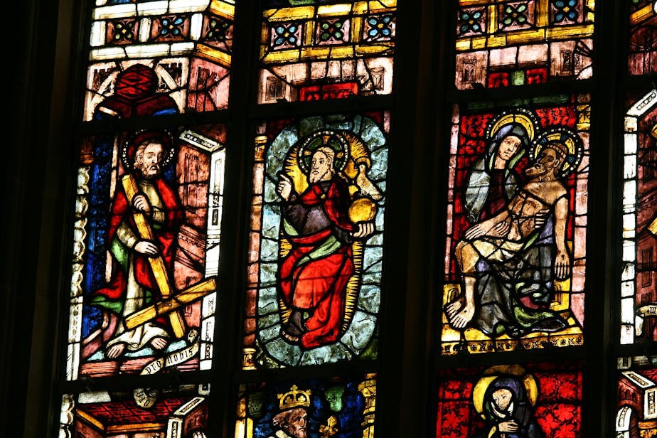 medieval stained glass (14c)