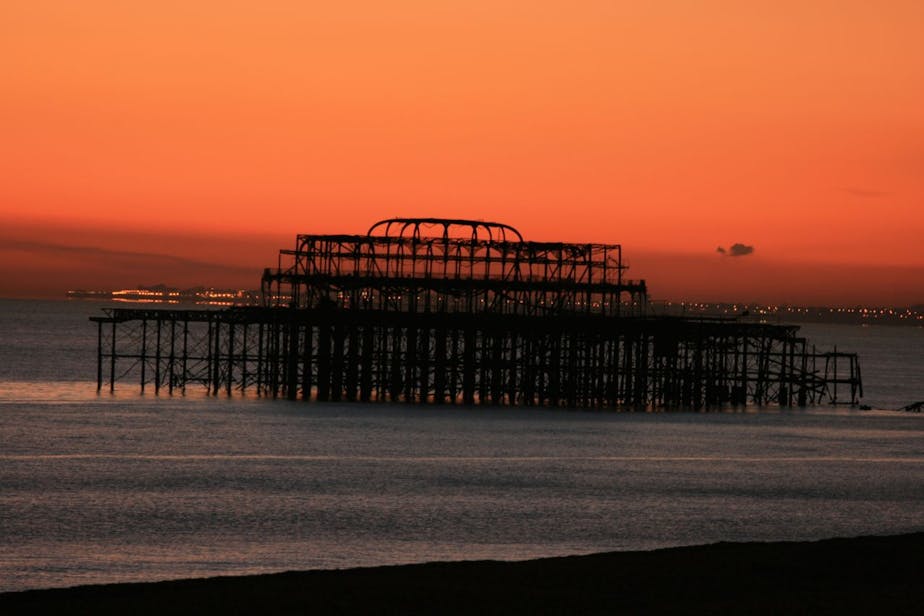 west pier at sunset