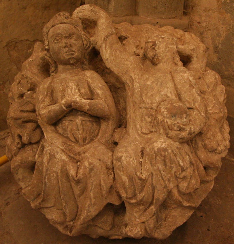 roof boss: coronation of the virgin