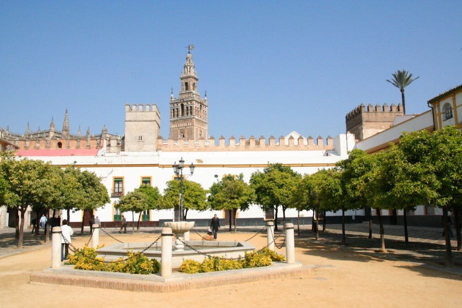 alcazar courtyard, seville