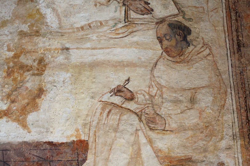 Fresco: Monk Writing