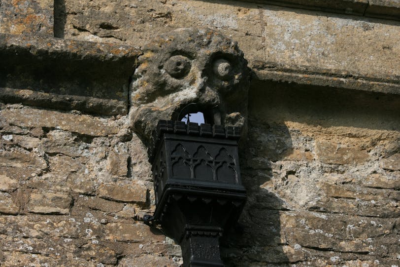 This Stone Character Above Drain on South Side is Church's Only Gargoyle, That I Could