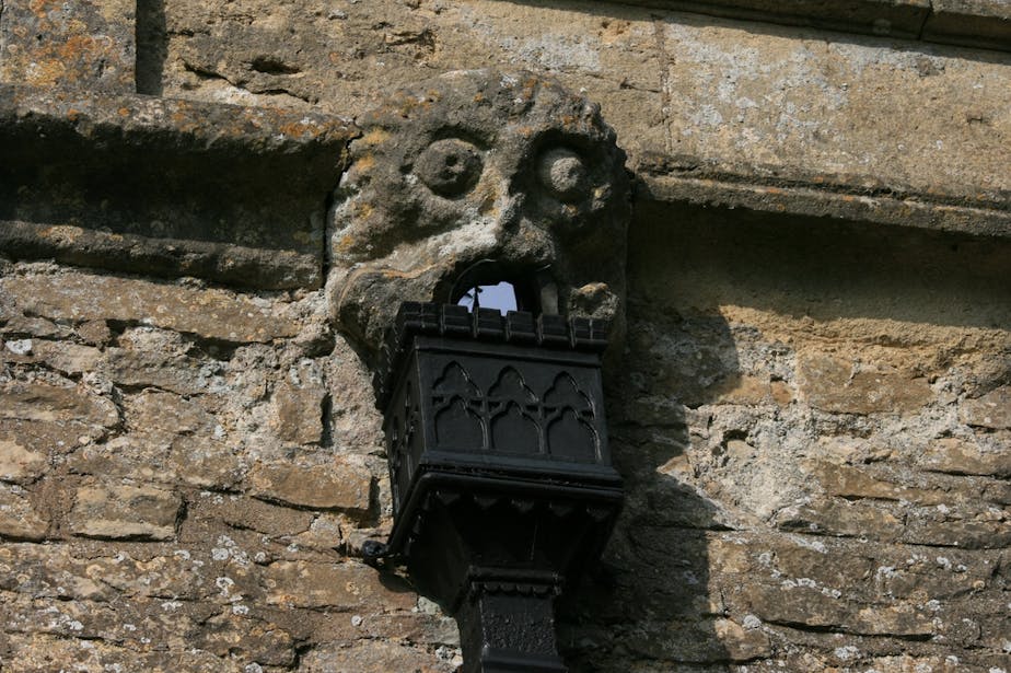This Stone Character Above Drain on South Side is Church's Only Gargoyle, That I Could