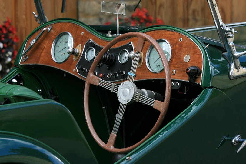 Lovely Old MG Parked Near Church on Sunday Afternoon