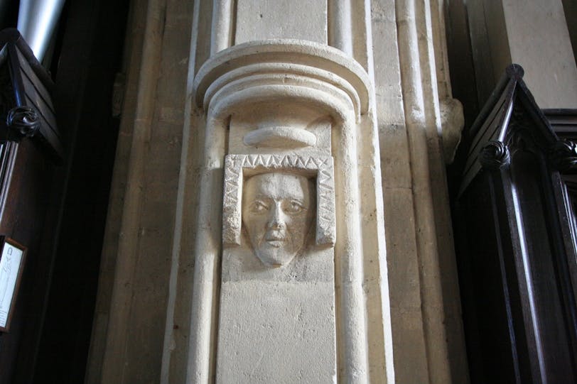 Sculptured Head Between Nave and South Aisle