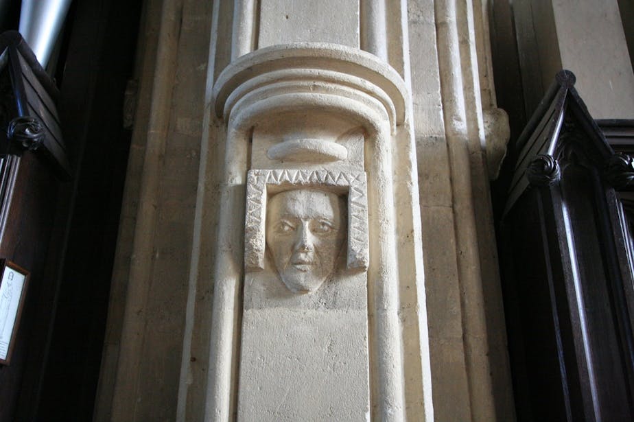 Sculptured Head Between Nave and South Aisle