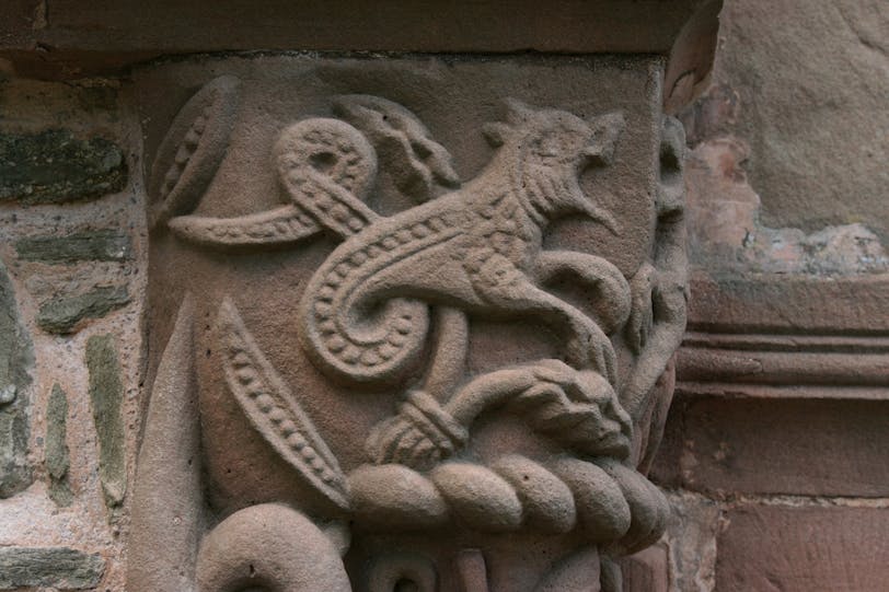 Basilisk on Left Capital of South Door