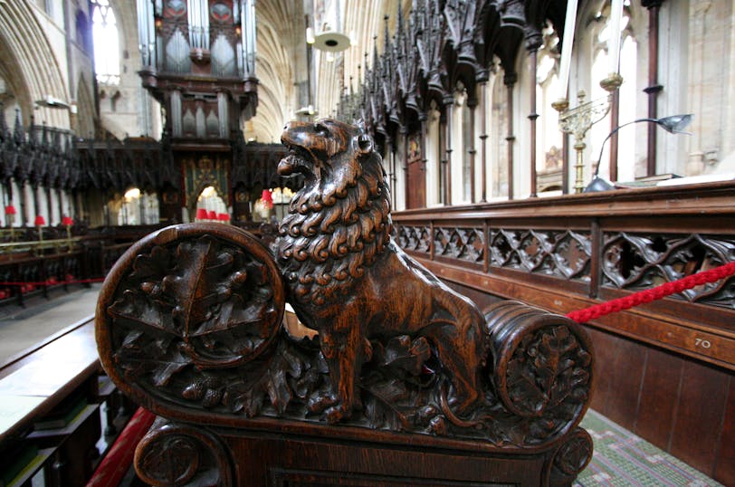 Bench End: Lion