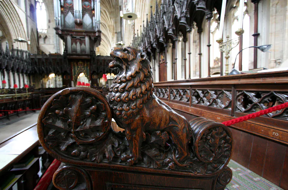 Bench End: Lion