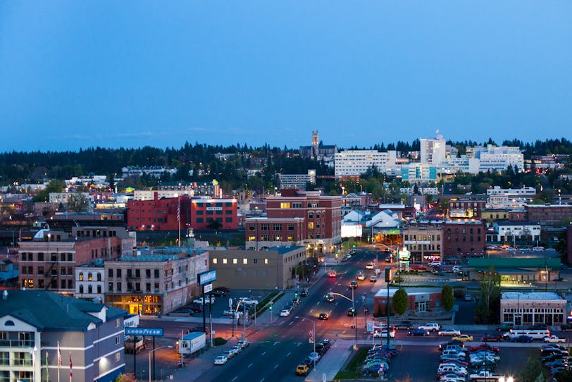 Spokane Cityscape at Dusk