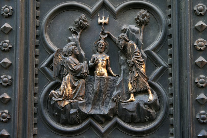 South Door, 1330-36: Baptism of Christ