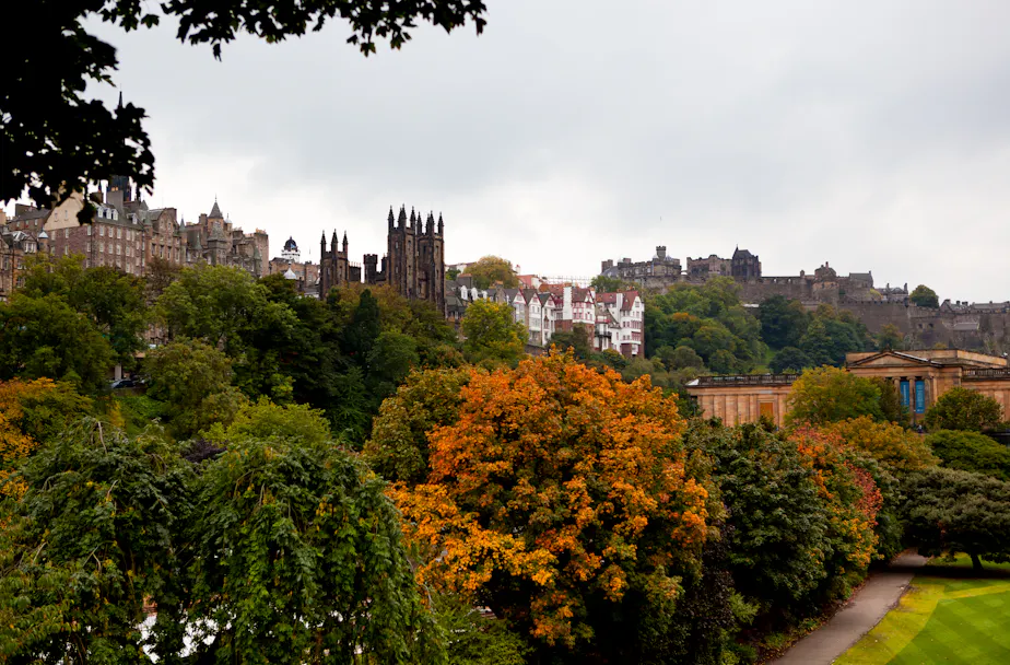 Old Town Edinburgh across the Gardens