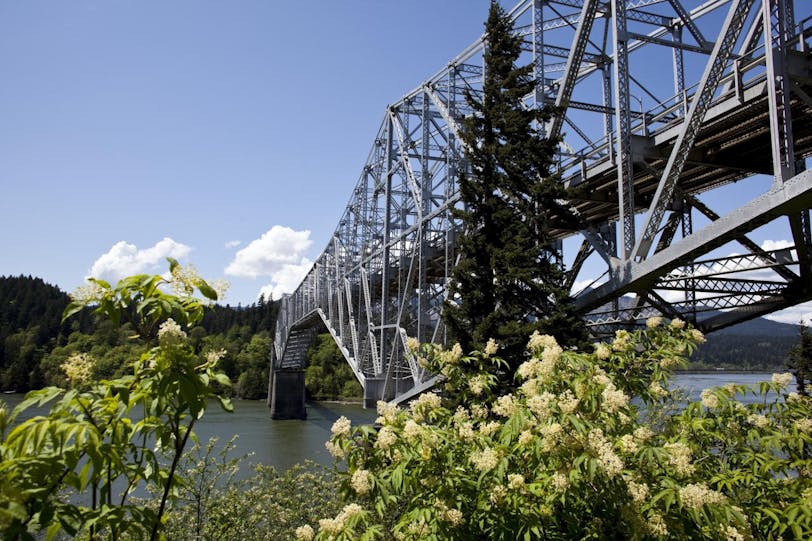 Bridge of the Gods with Flowers, Cascade Locks, Oregon, USA