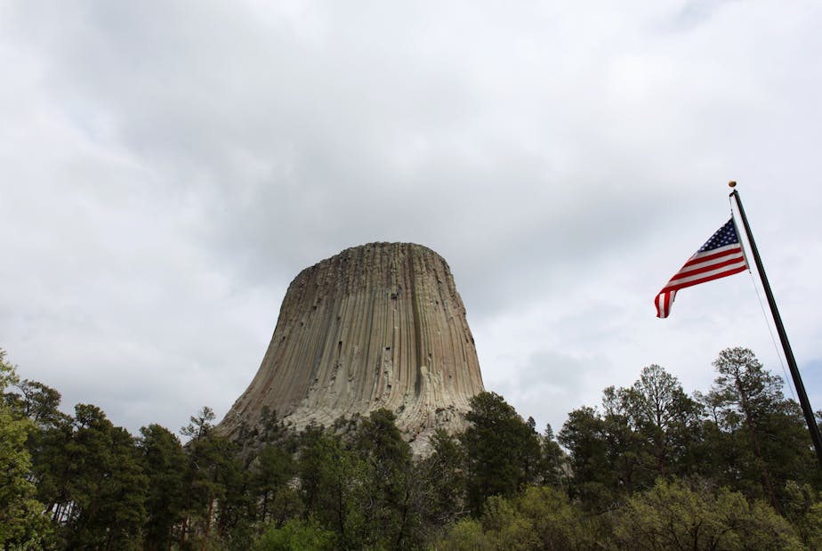 Devils Tower and American Flag
